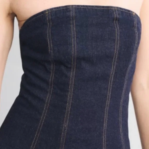 Abercrombie & Fitch Dark Blue Denim Dress - Picture 4 of 6